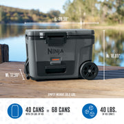 Ninja FrostVault™ 45qt Cooler with Wheels & Accessories in Charcoal Gray